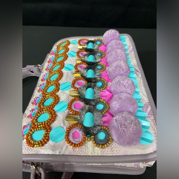 IPA-NIMA Nandina Embellished Crossbody Purse in Lavender Anthropologie boho - Picture 4 of 14
